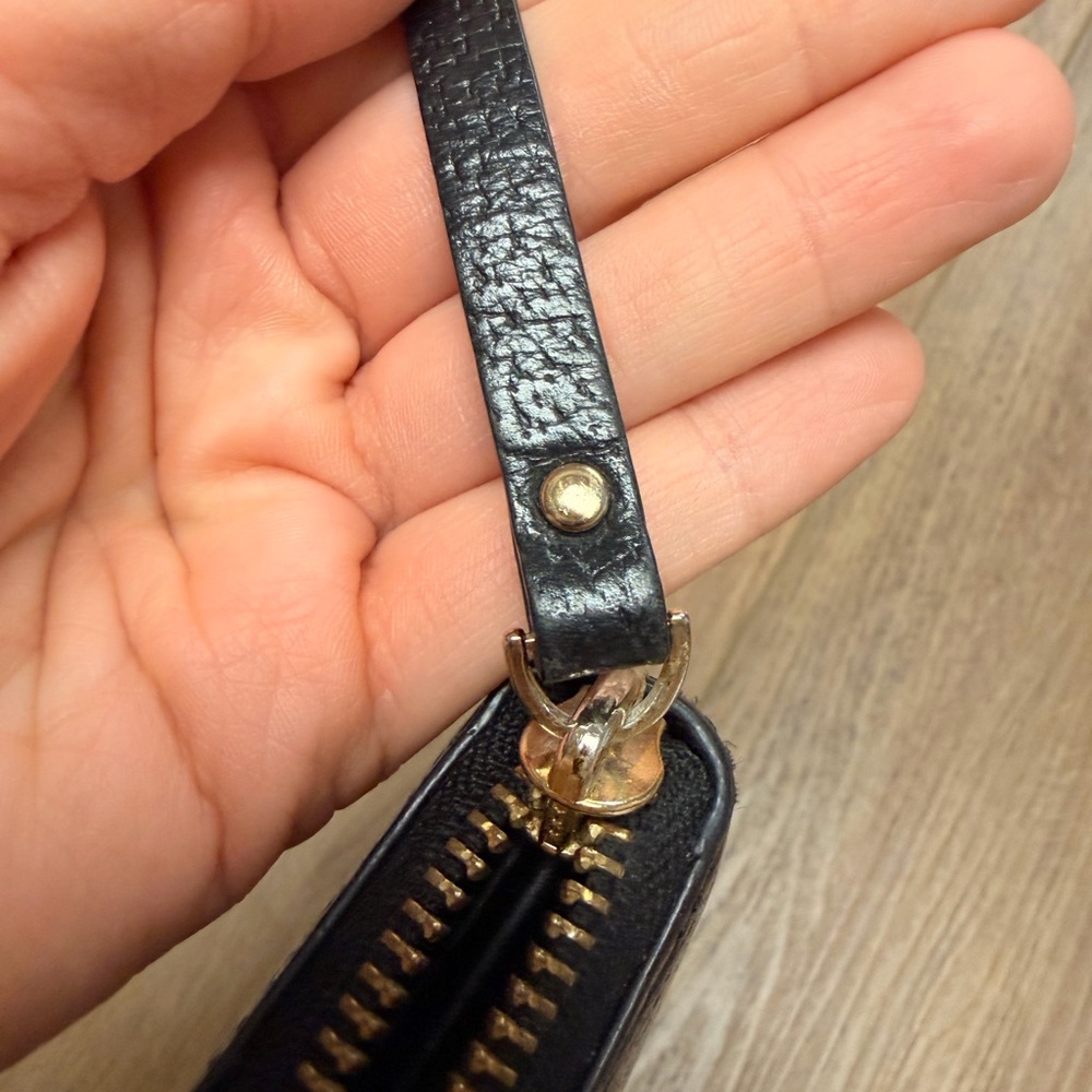 Kate Spade NY Black Leather Zip-Around Wallet with Gold Accent + Pink Interior - Picture 4 of 16